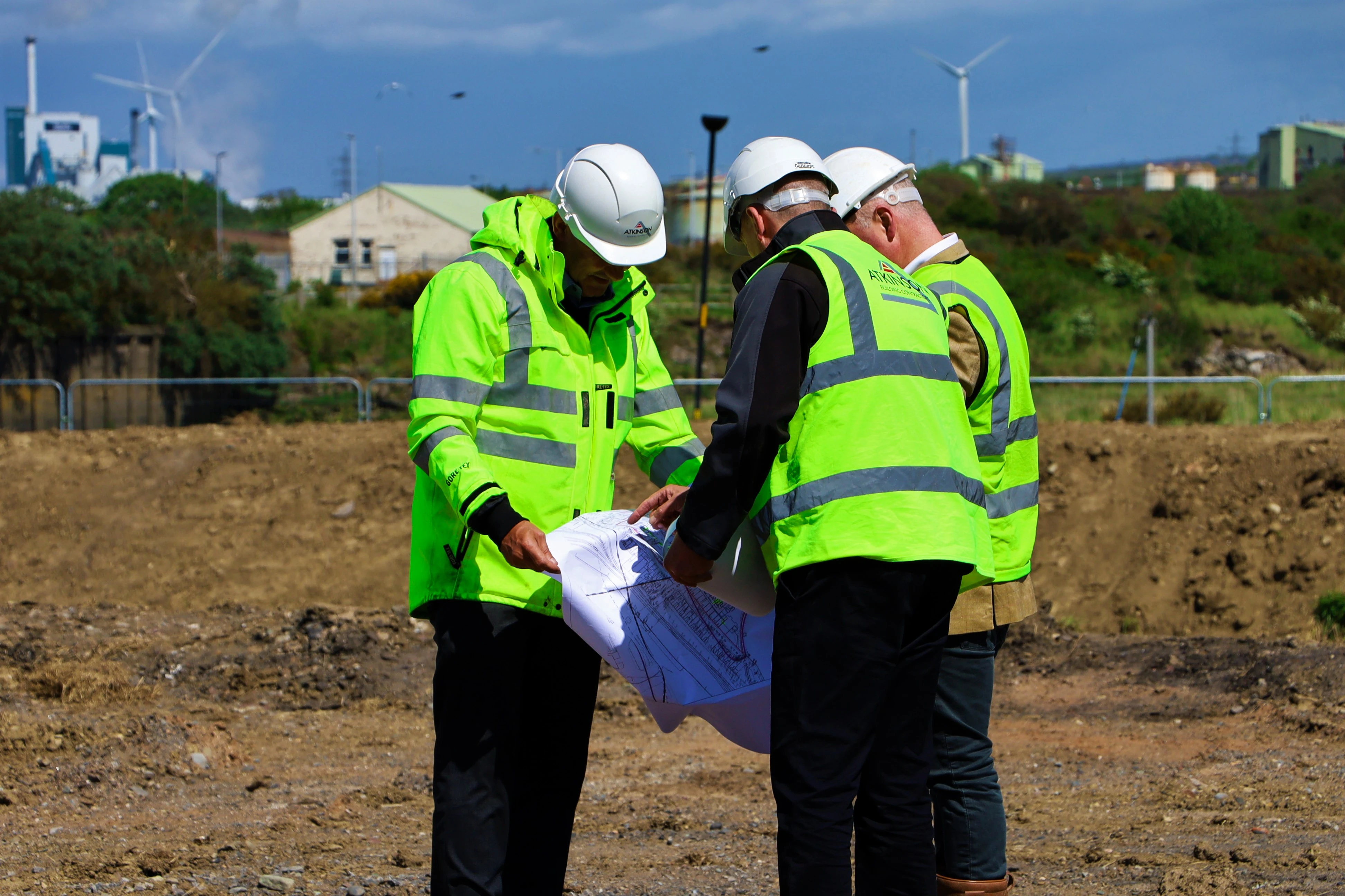 Atkinson site team in branded hi-vis